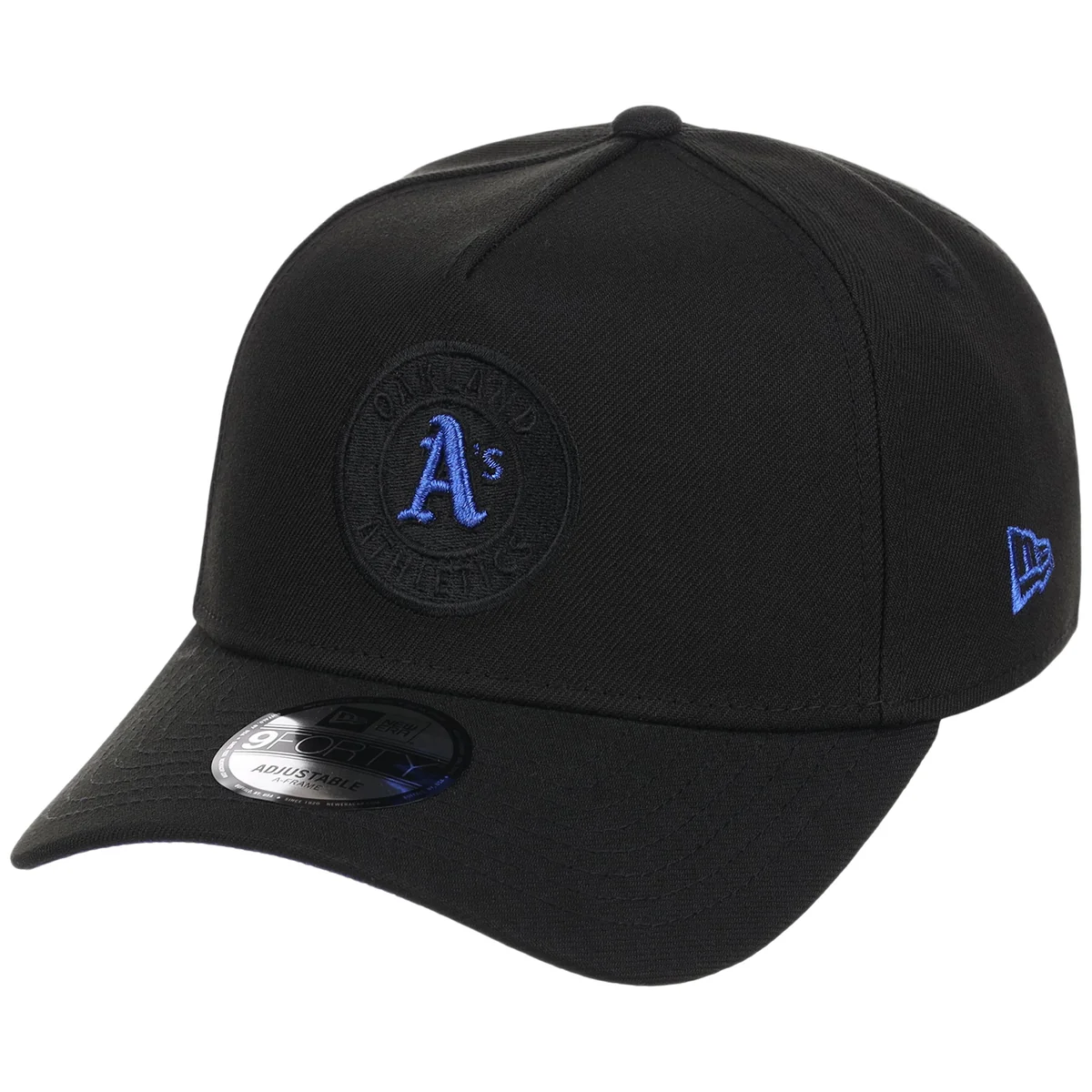 Oakland Athletics MLB Black x Royal FASHION CORE New Era 9FORTY A-Frame detail view