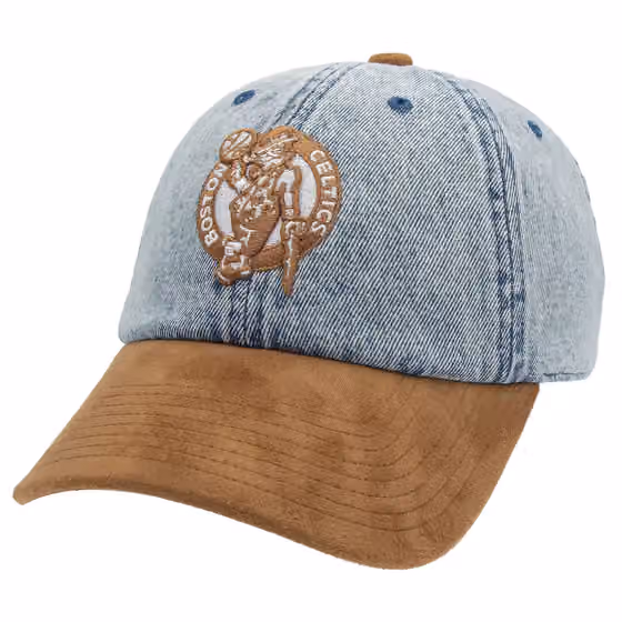 Boston Celtics Denim Suede 1904 Strapback NBA Cap Blue/Brown product photo