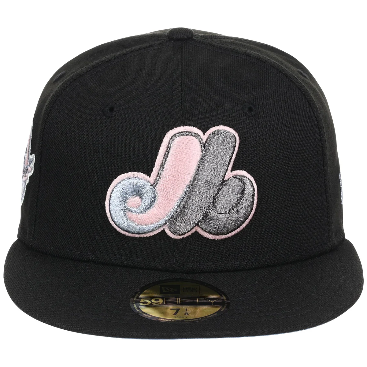 Montreal Expos MLB Pewter Skies New Era 59FIFTY detail view