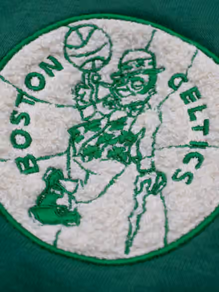 Boston Celtics Letterman Hooded NBA Jacket Green view 3