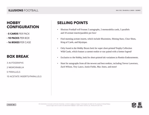 2021 Panini Illusions Football Hobby Box NFL view 5