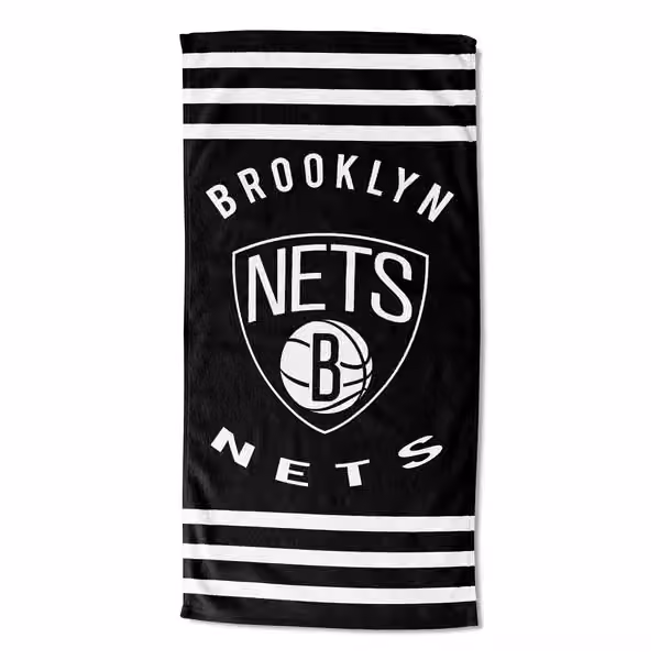 Brooklyn Nets Stripes NBA Beach Towel view 1