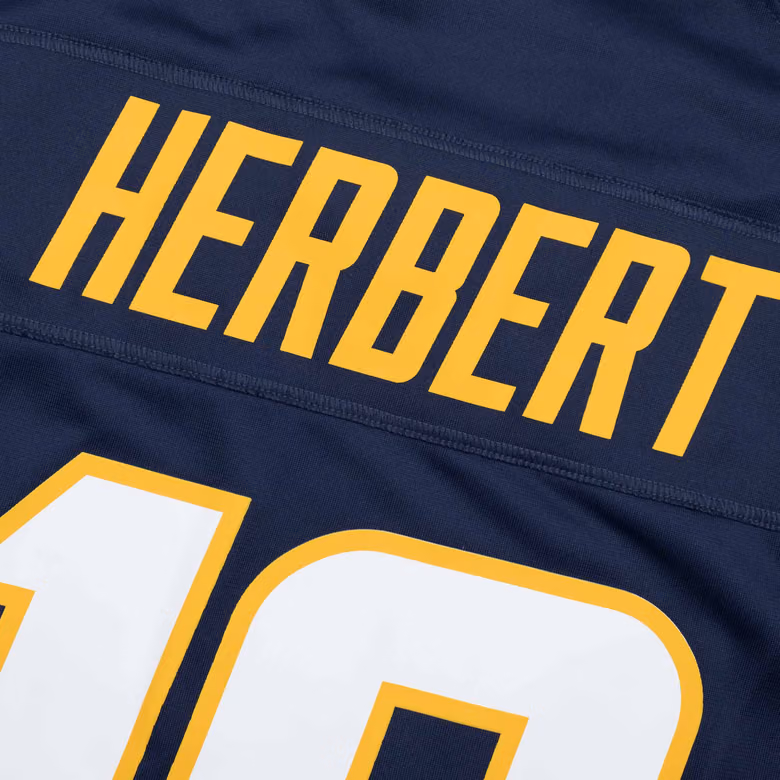 Justin Herbert #10 Los Angeles Chargers Nike Game NFL Football Jersey Navy view 4