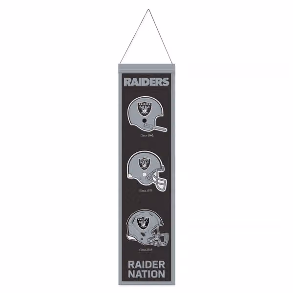 Las Vegas Raiders Logo Evolution NFL Wool Banner view 1