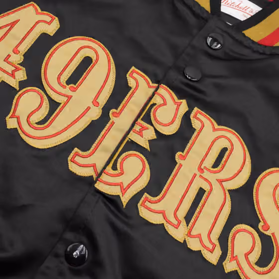 San Francisco 49ers Mitchell & Ness Lightweight Satin NFL Jacket Black view 3