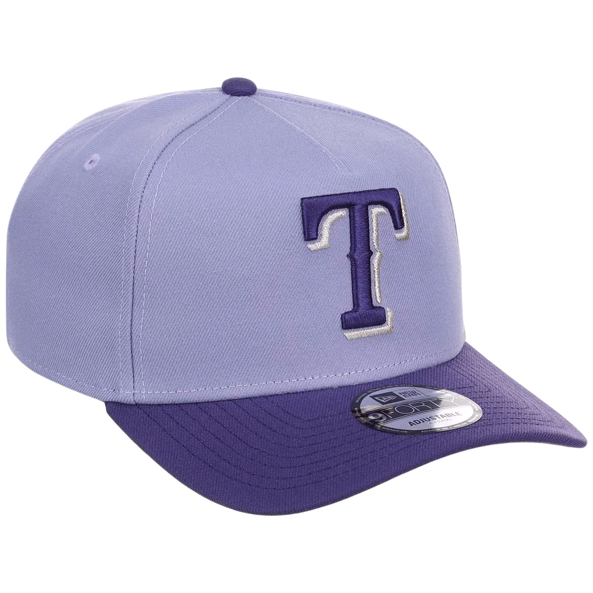 Texas Rangers MLB Lavender x Purple FASHION CORE New Era 9FORTY A-Frame front view