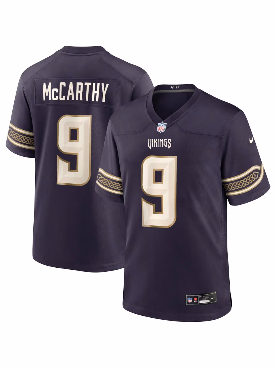 J.J. McCarthy #9 Minnesota Vikings 2026 Rivalries Game NFL Jersey Purple view 1