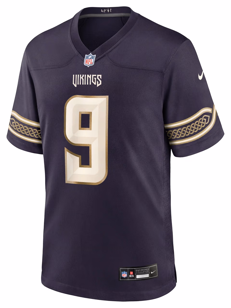 J.J. McCarthy #9 Minnesota Vikings 2026 Rivalries Game NFL Jersey Purple view 2