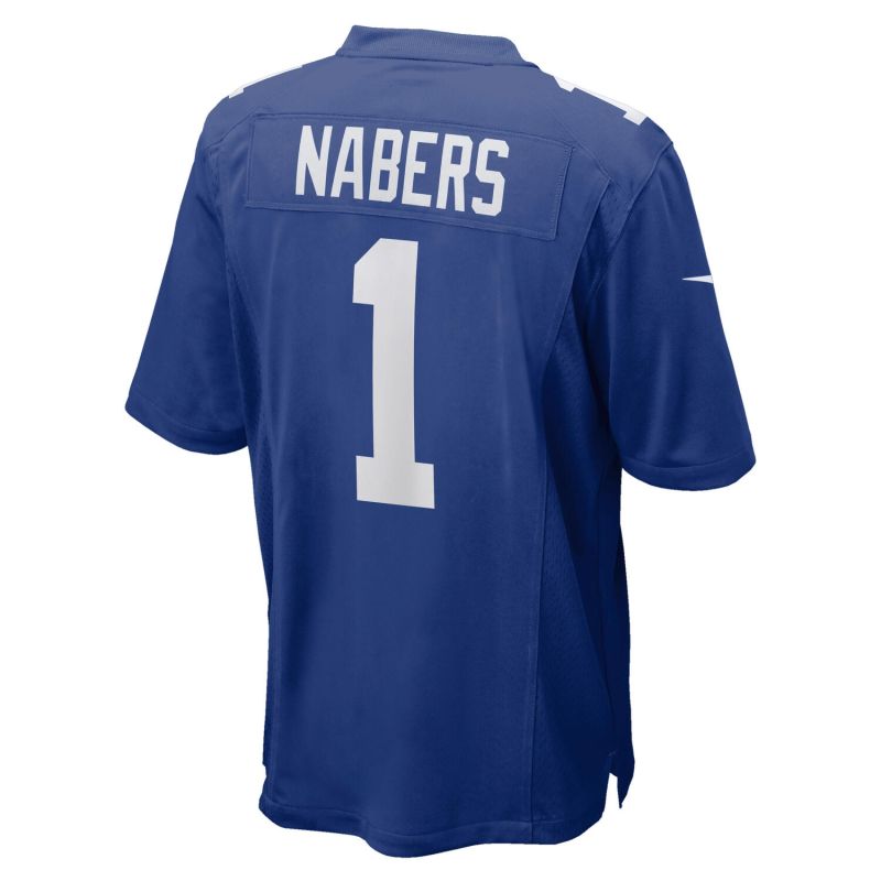 Malik Nabers #1 New York Giants Nike Game NFL Jersey Blue view 3