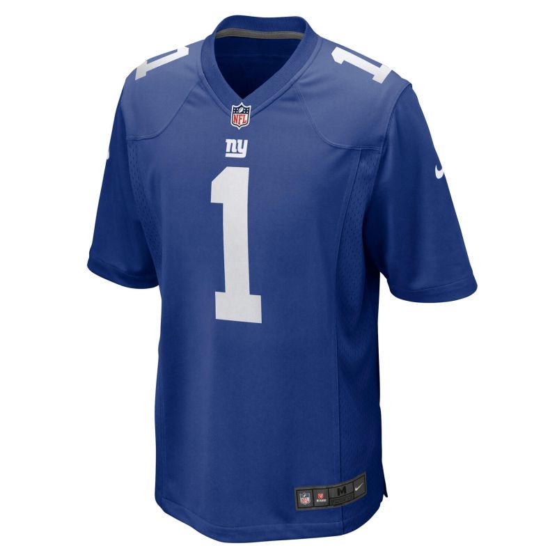 Malik Nabers #1 New York Giants Nike Game NFL Jersey Blue view 2