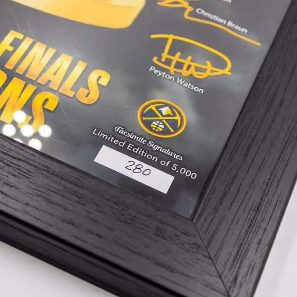 Denver Nuggets 2023 NBA Champions Signature Trophy Framed Photo view 2