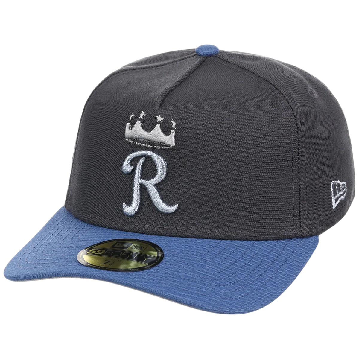 Kansas City Royals MLB Indigo Steel New Era 59FORTY detail view