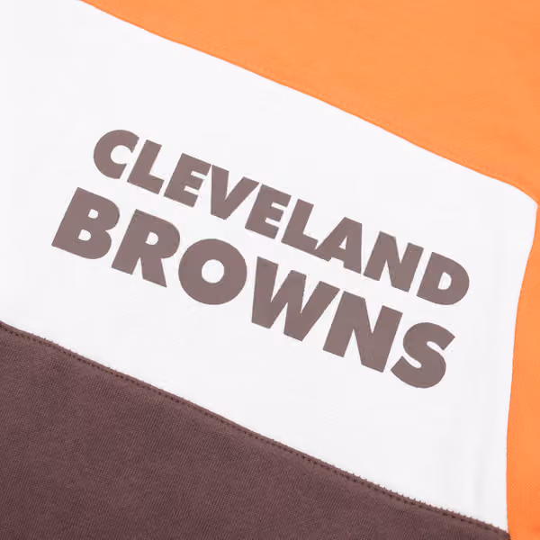 Cleveland Browns Mitchell & Ness Color Blocked NFL Fleece Hoodie view 3