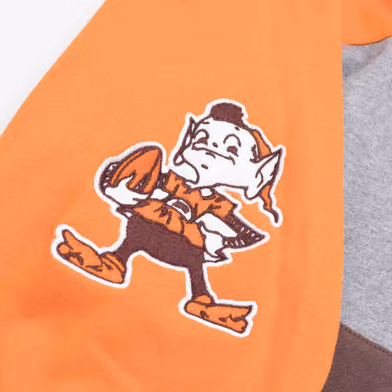 Cleveland Browns Mitchell & Ness Color Blocked NFL Fleece Hoodie view 4