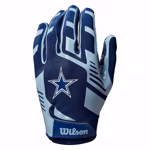Dallas Cowboys Wilson Youth Stretch-Fit NFL Receivers Gloves (KIDS) view 2