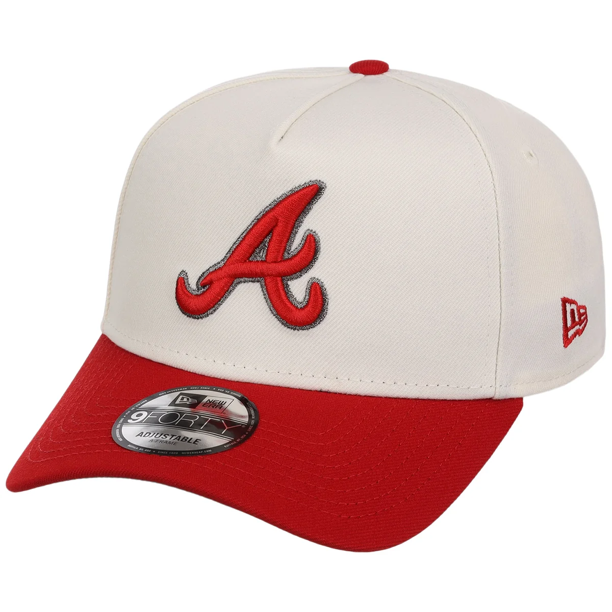 Atlanta Braves MLB Chrome x Red FASHION CORE New Era 9FORTY A-Frame detail view
