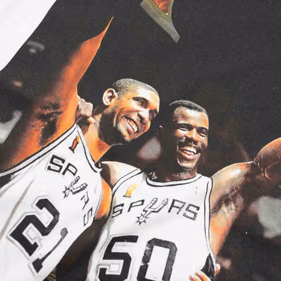 Tim & David San Antonio Spurs Mitchell & Ness Photo NBA T-Shirt view 3
