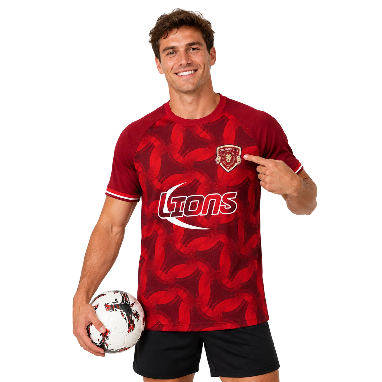 Orlando City MLS Jersey Custom Dynamic Red Pattern