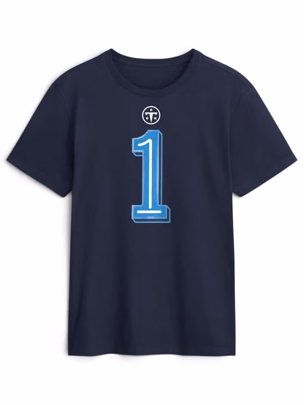 Cam Ward #1 Tennessee Titans 2026 NFL Rivalries Player T-Shirt Navy view 2