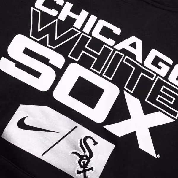 Chicago White Sox Lettering Nike Club Fleece MLB Hoodie Black view 3