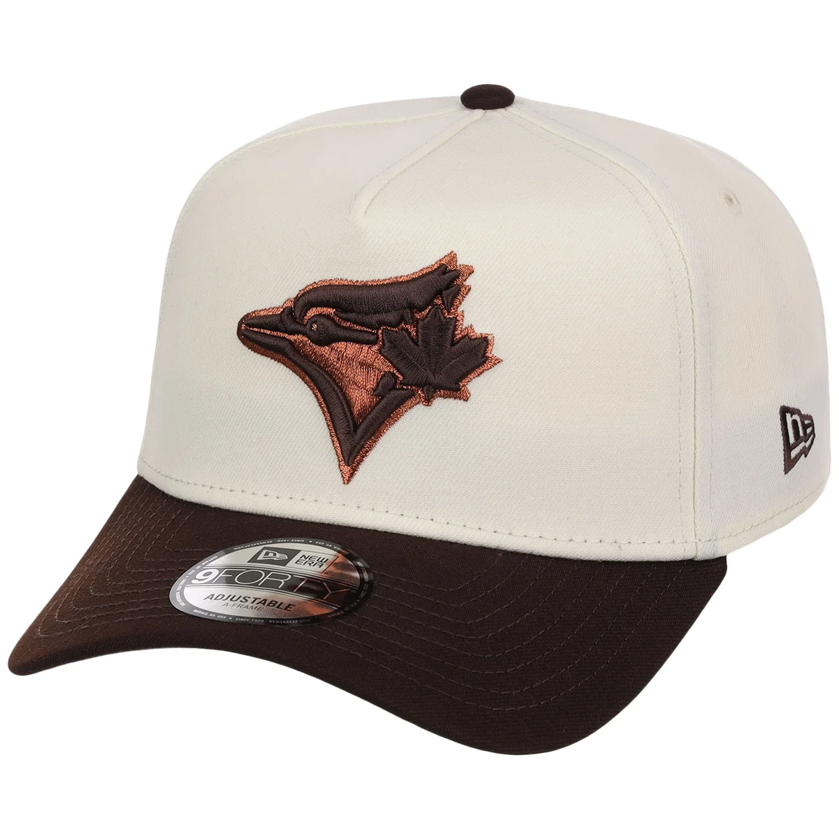 Toronto Blue Jays MLB Chrome x Burnt Wood FASHION CORE New Era 9FORTY A-Frame detail view