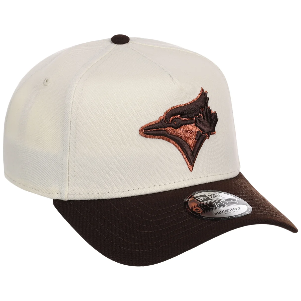 Toronto Blue Jays MLB Chrome x Burnt Wood FASHION CORE New Era 9FORTY A-Frame front view