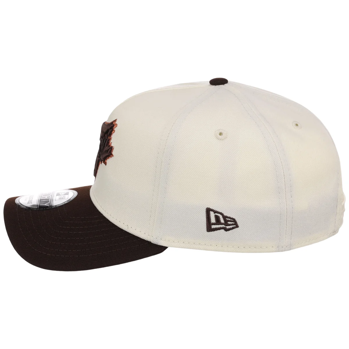 Toronto Blue Jays MLB Chrome x Burnt Wood FASHION CORE New Era 9FORTY A-Frame detail view