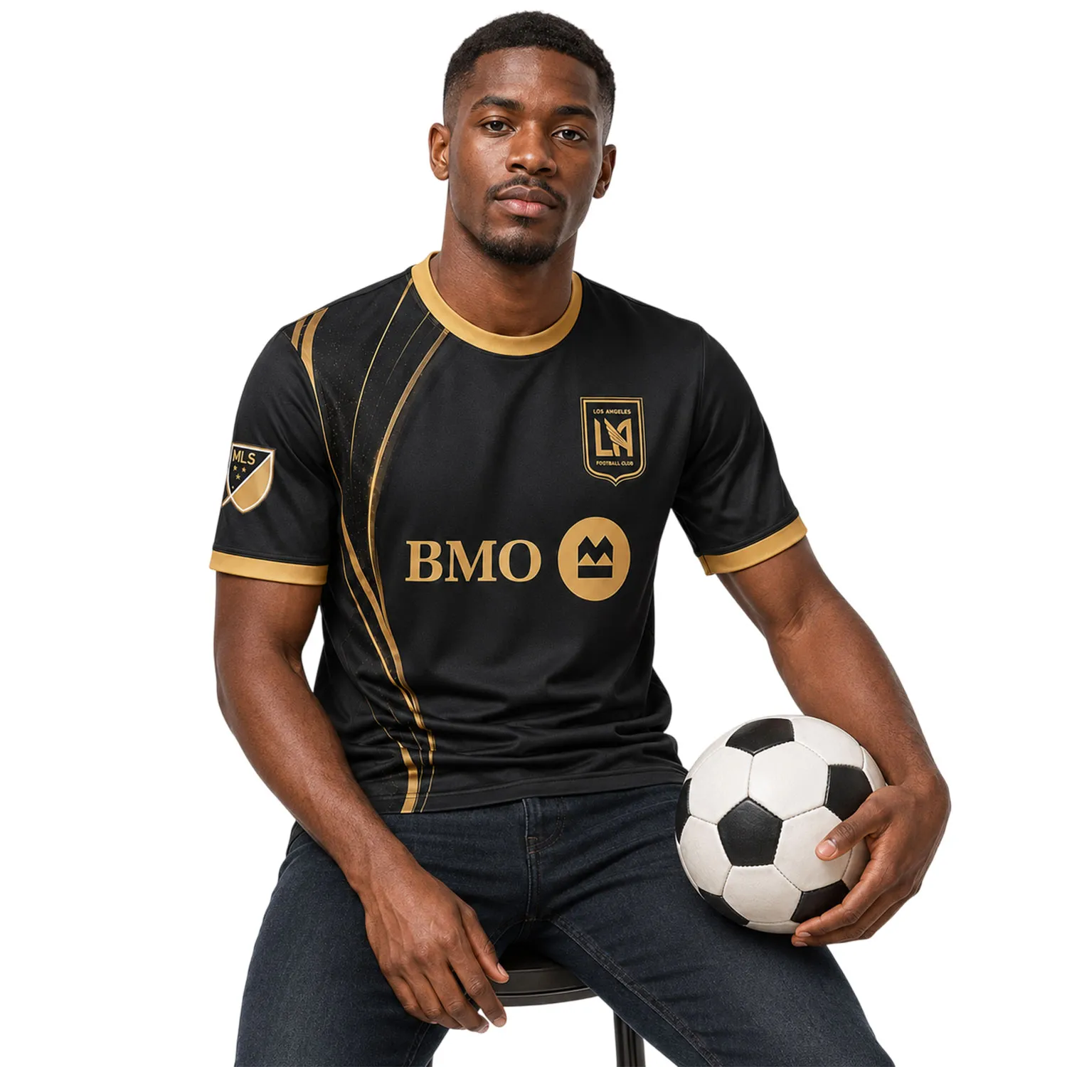 Los Angeles FC Custom Jersey – Unique Gold Line Soccer Kit