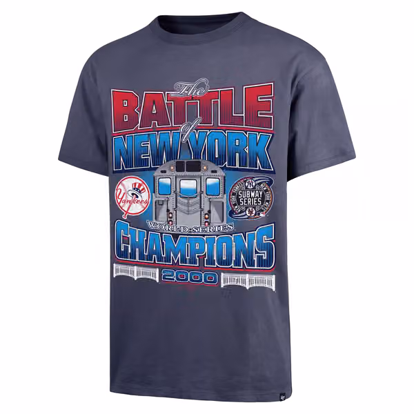 New York Yankees 2000 Subway Series '47 Drop Shoulder MLB T-Shirt Navy view 1