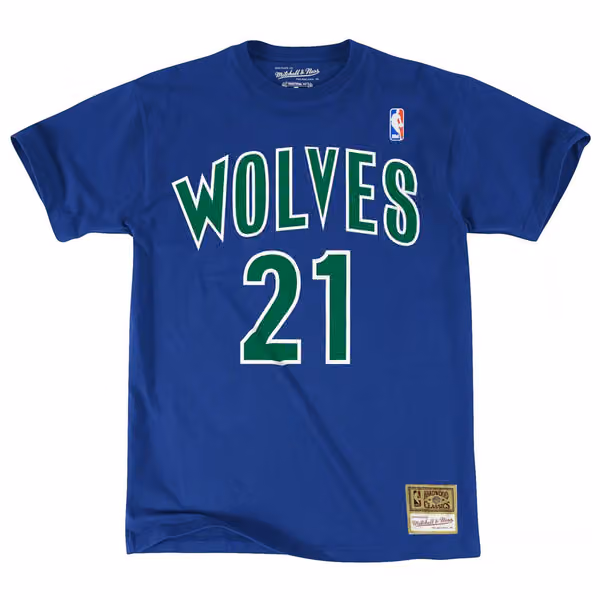 Kevin Garnett #21 Minnesota Timberwolves Mitchell & Ness NBA Tee Blue view 1
