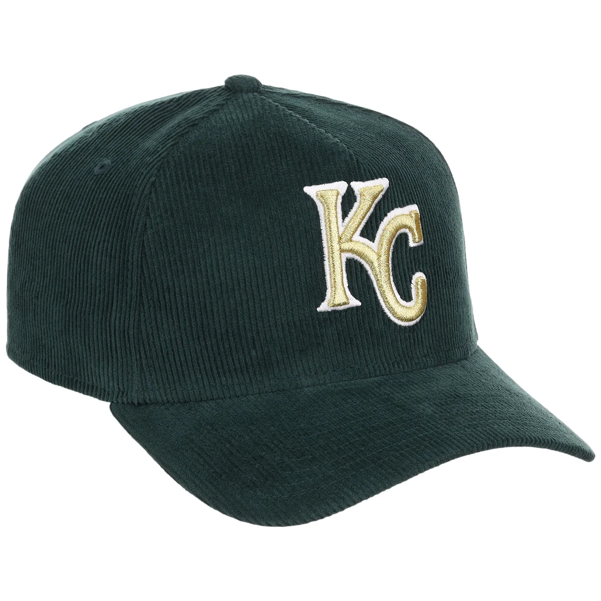 Kansas City Royals MLB Dark Green Cord FASHION CORE New Era 9FORTY A-Frame front view