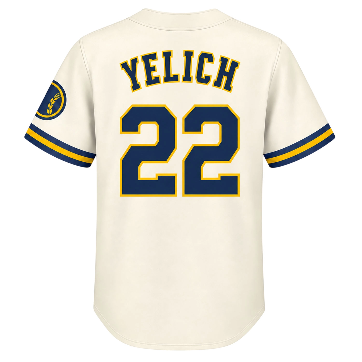 Christian Yelich Brewers Cream Jersey Elite Home Style
