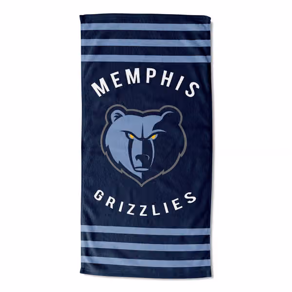 Memphis Grizzlies Stripes NBA Beach Towel view 1