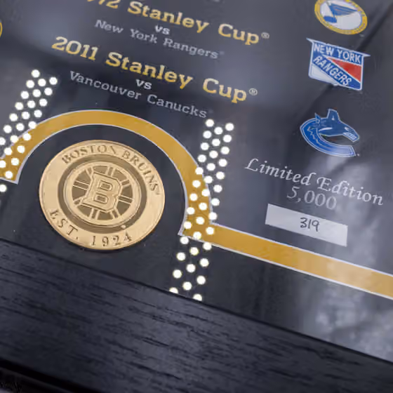 Boston Bruins Stanley Cup Legacy Bronze Coin Framed NHL Photo view 2