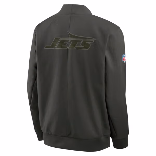 New York Jets 2025 Rivalries Sideline Bomber Jacke Olive view 3