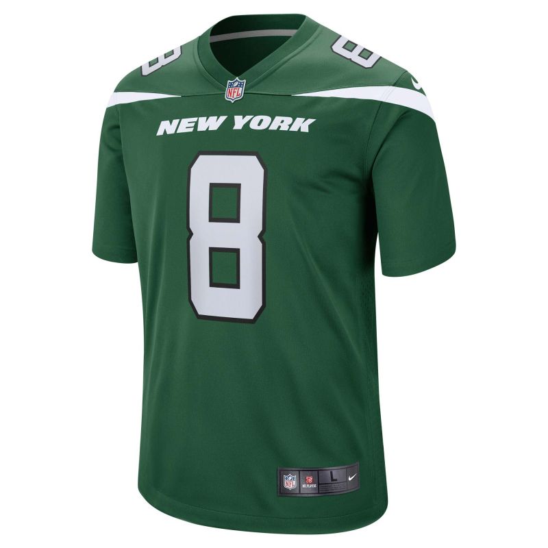 Aaron Rodgers #8 New York Jets Nike Game NFL Jersey Green view 2