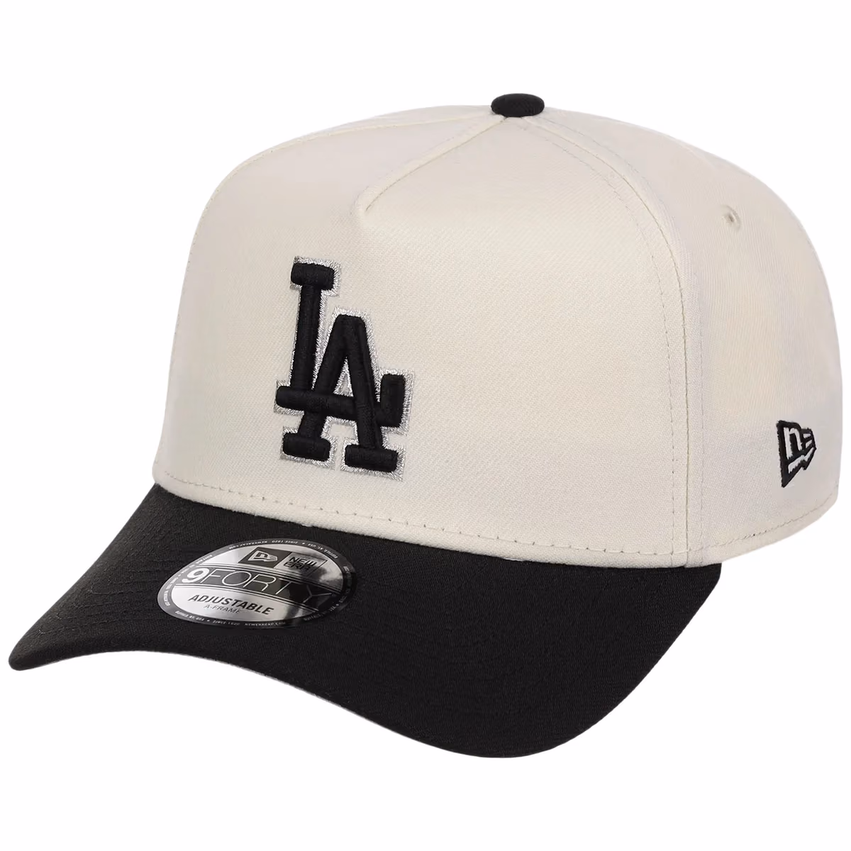 Los Angeles Dodgers MLB Chrome x Black FASHION CORE New Era 9FORTY A-Frame detail view