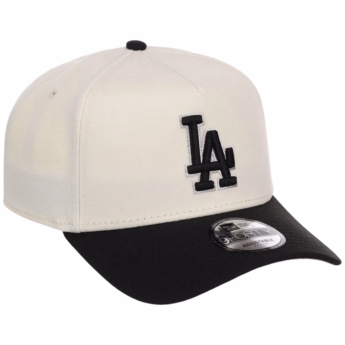 Los Angeles Dodgers MLB Chrome x Black FASHION CORE New Era 9FORTY A-Frame front view
