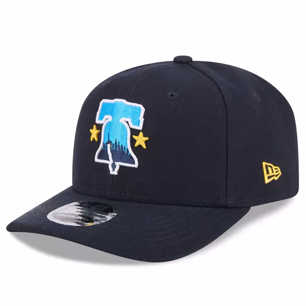 Philadelphia Phillies Official MLB City Connect Stretch-Snap 9SEVENTY Snapback Cap Navy product photo