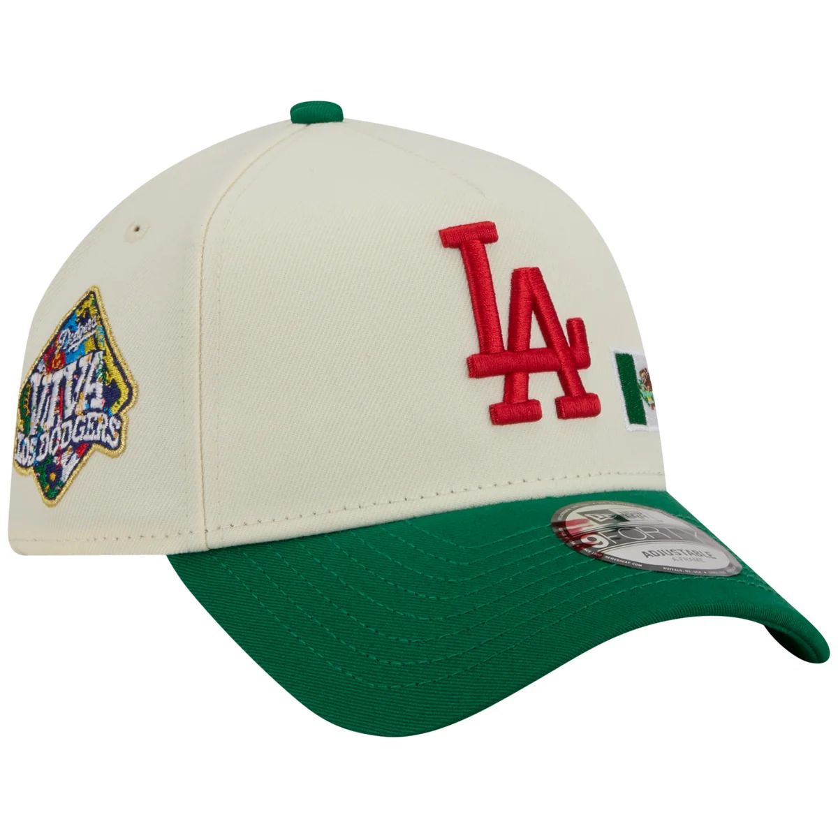 Los Angeles Dodgers Los Angeles Crown the City - MX Flag - Chrome/Green New Era 9FORTY front view