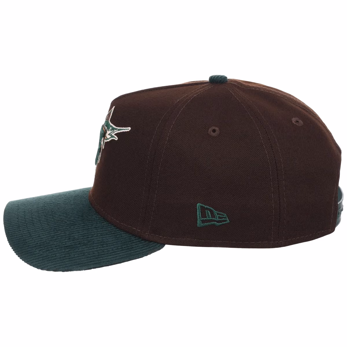 Florida Marlins MLB Forest Ember New Era 9FORTY A-Frame detail view