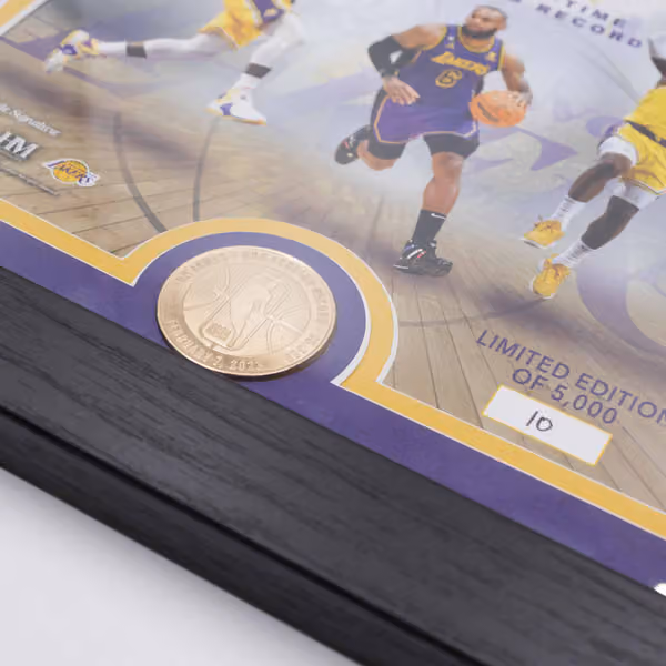 LeBron James NBA All-Time Leading Scorer Bronze Coin Framed NBA Photo view 3