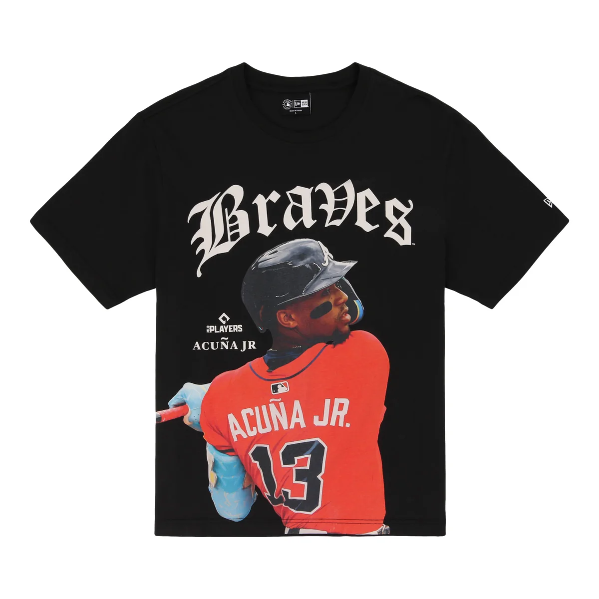 Atlanta Braves MLB 'Batter Up' New Era T-Shirt Collection - Ronald Acuna front view