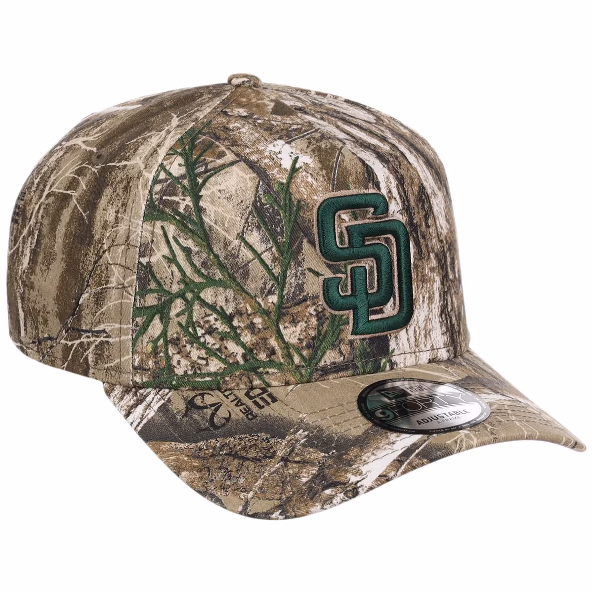 San Diego Padres MLB Realtree FASHION CORE New Era 9FORTY A-Frame front view
