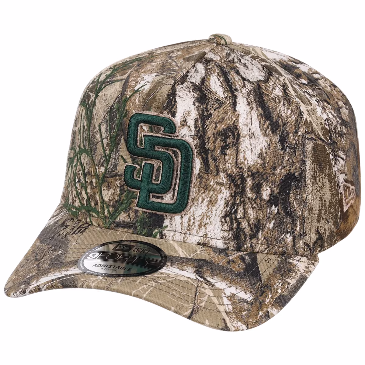 San Diego Padres MLB Realtree FASHION CORE New Era 9FORTY A-Frame detail view