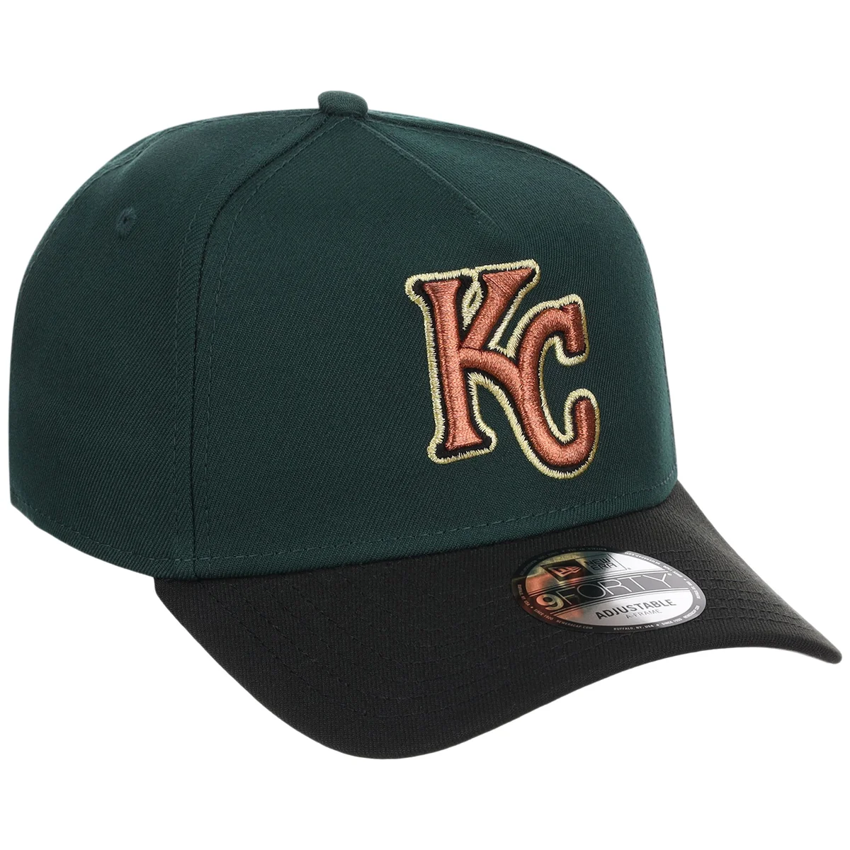 Kansas City Royals MLB Dark Green x Black FASHION CORE New Era 9FORTY A-Frame front view