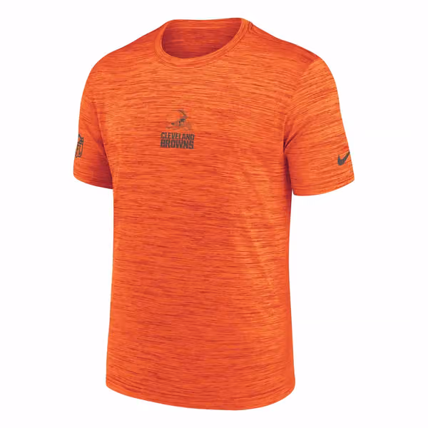 Cleveland Browns 2025 NFL Sideline Nike Velocity Performance T-Shirt Orange view 2