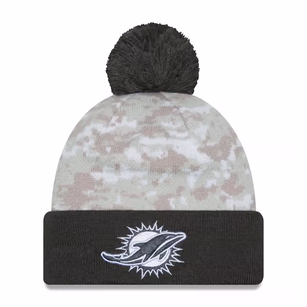 Miami Dolphins 2024 NFL Salute to Service New Era Sport Pom Knit product photo