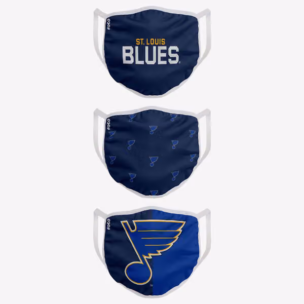 St. Louis Blues Face Covering NHL Face Mask (3-Pack) view 2