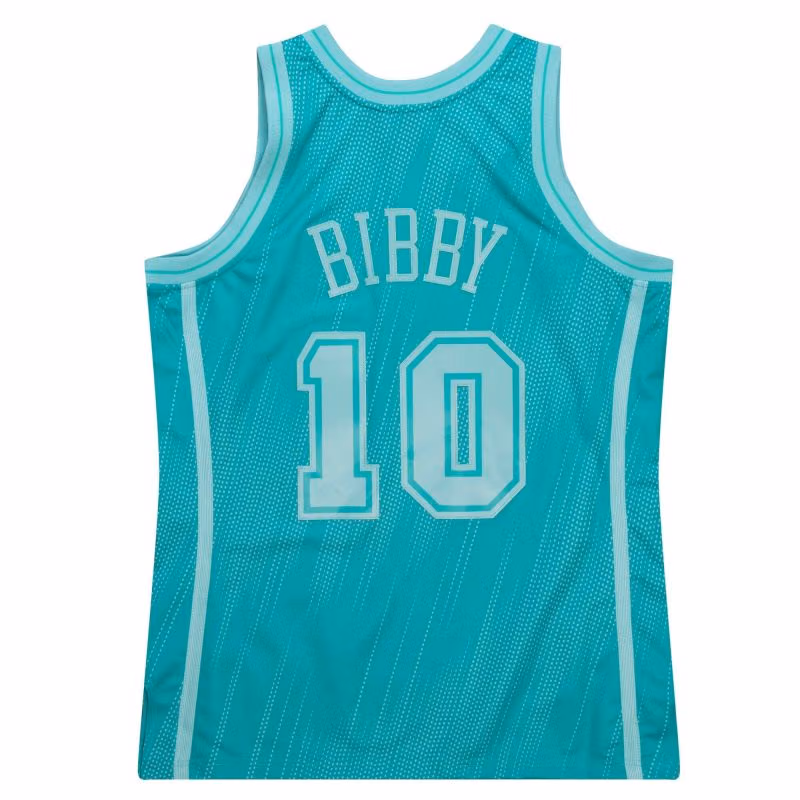 Mike Bibby #10 Vancouver Grizzlies Monochrome Mitchell & Ness Swingman NBA Jersey Teal view 2